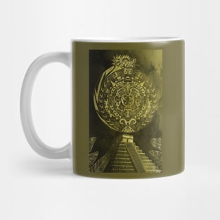 the mexican pyramids in teotihuacan dragon aztec calendar Mug